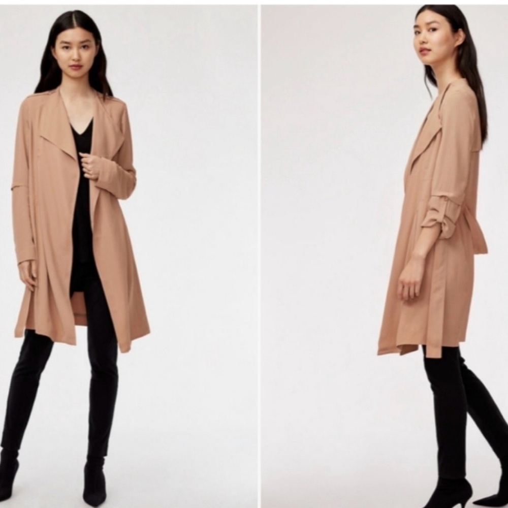 Artizia Babaton Quincey Jacket Lightweight Tan Trench Drape S